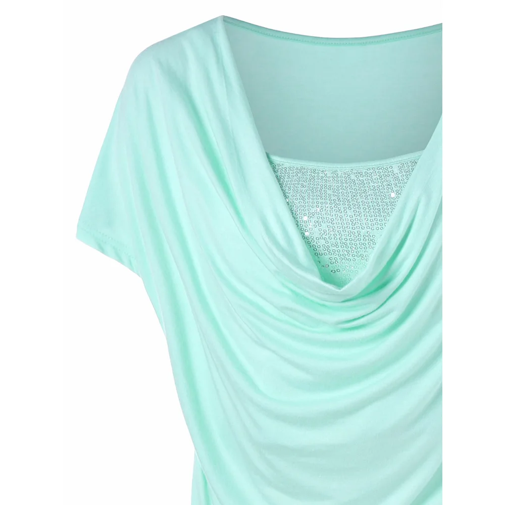 VESTLINDA расшитая блестками футболка с коротким рукавом женская летняя