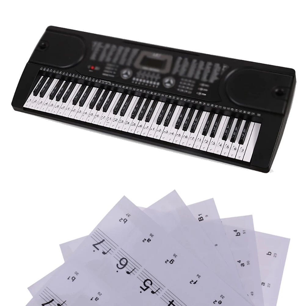 1 лист фортепиано клавиатура 54/61 клавиши, электронная клавиатура 88 клавиш наклейки Наклейка в музыкальном стиле Этикетка Примечание учатся Biginners дети