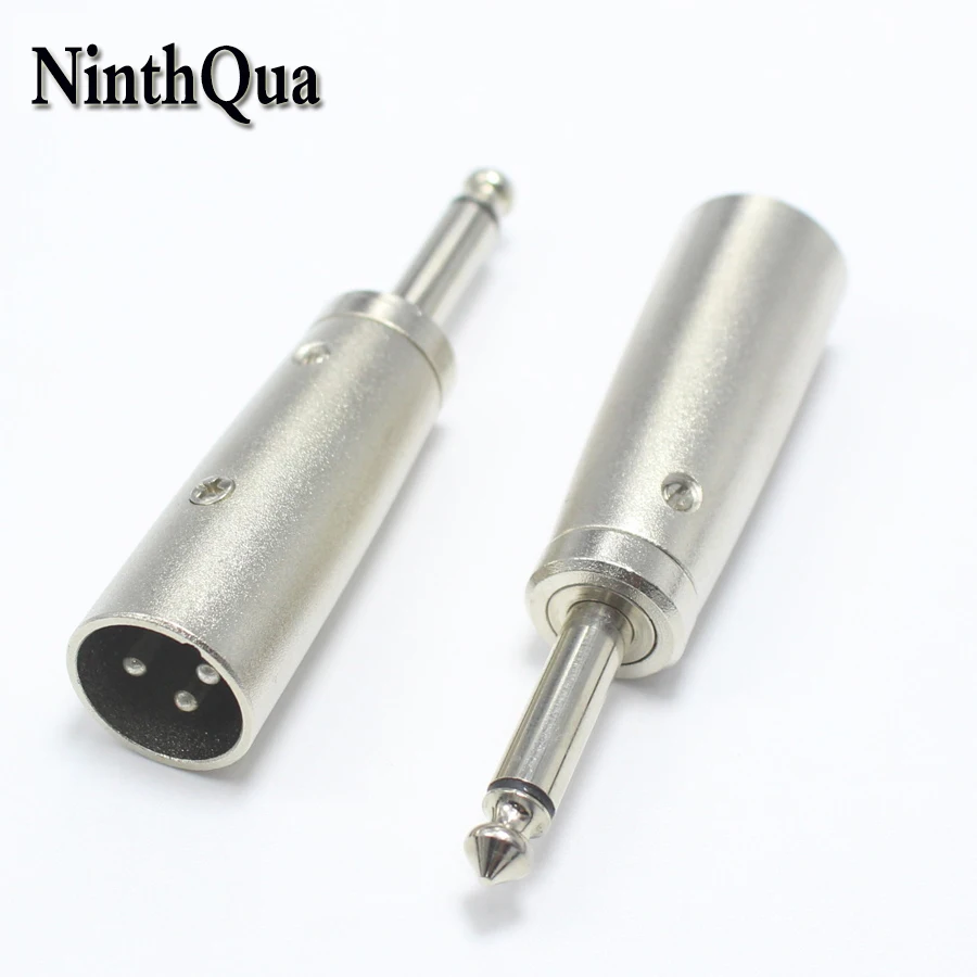 

NinthQua 1pcs 6.5 /6.35 mm 2Pin Mono Plug to XLR 3Pin Plug Audio Connector MIC Male Plug Karaoke Speaker Adapter