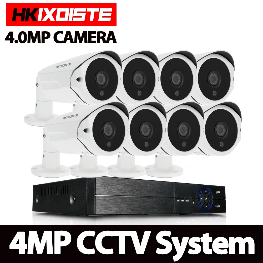 8ch 4mp AHD безопасности Камера S HD 4.0mp 36 шт. ИК-объектив CCTV Системы Ночное видение Открытый безопасности Камера Vedio наблюдения dvr комплект