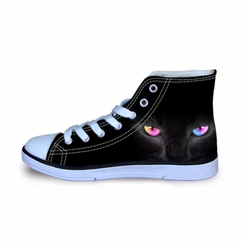 

FORUDESIGNS Black Printed Dogs Canvas Sneaker Shoes For Boys Kids High top Sports Laces 2017 Spring Autumn Children Walking Shoe