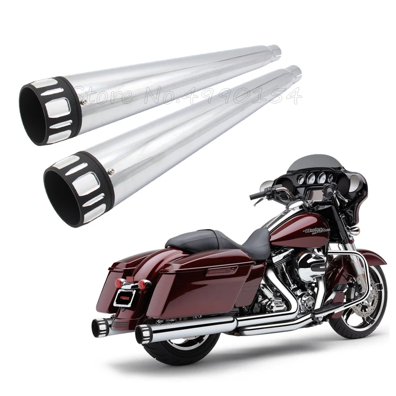 Motorcycle 4\ Megaphone Exhaust Pipes Mufflers Slip-On For Harley Bagger Touring Models 1995-2016 Road King Electra Glide Motorcycle 4\ Megaphone Exhaust Pipes Mufflers Slip-On For Harley Bagger Touring Models 1995-2016 Road King Electra Glide