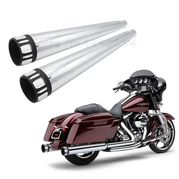 

Motorcycle 4" Megaphone Exhaust Pipes Mufflers Slip-On For Harley Bagger Touring Models 1995-2016 Road King Electra Glide