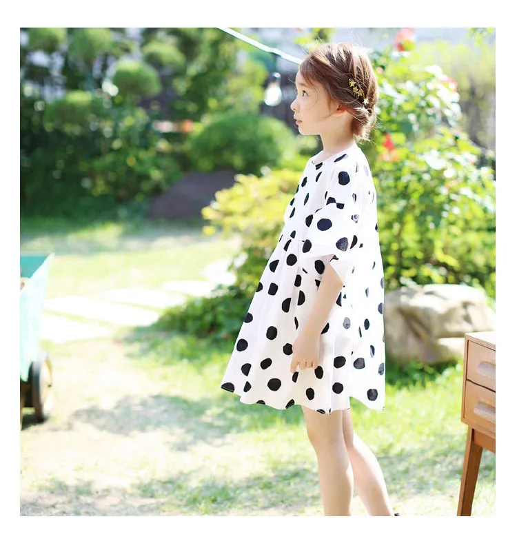 chiffon baby teenagers girls summer dress 7 8 10 12 14 4 6 years flare sleeves dot kids girl dresses 2018 loose children dress