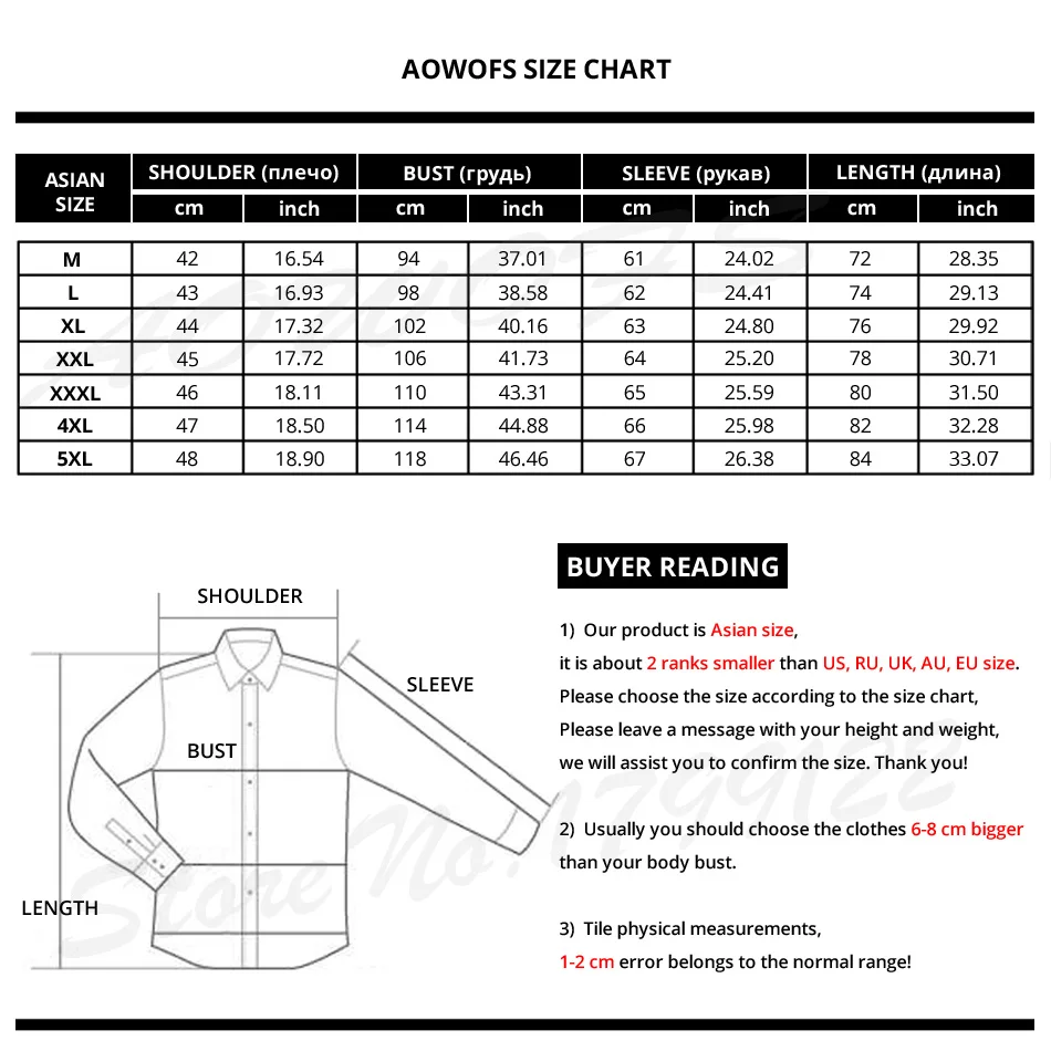mantle size chart