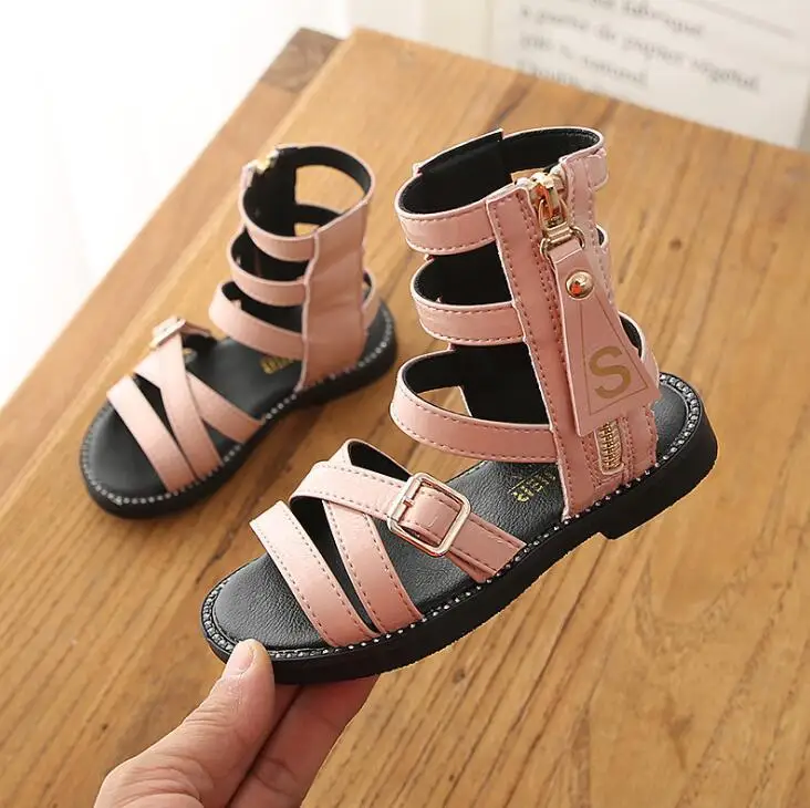 

Kids Shoes 2019 Summer Children Fashion Princess Stud Shoes Babys Brand Gladiator Sandals Girls Pu Leather Flat
