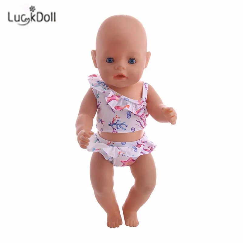 LUCKDOLL Купальник Модный костюм подходит 18 дюймов Американский 43 см Кукла одежда аксессуары, игрушки для девочек, поколение, подарок на день рождения