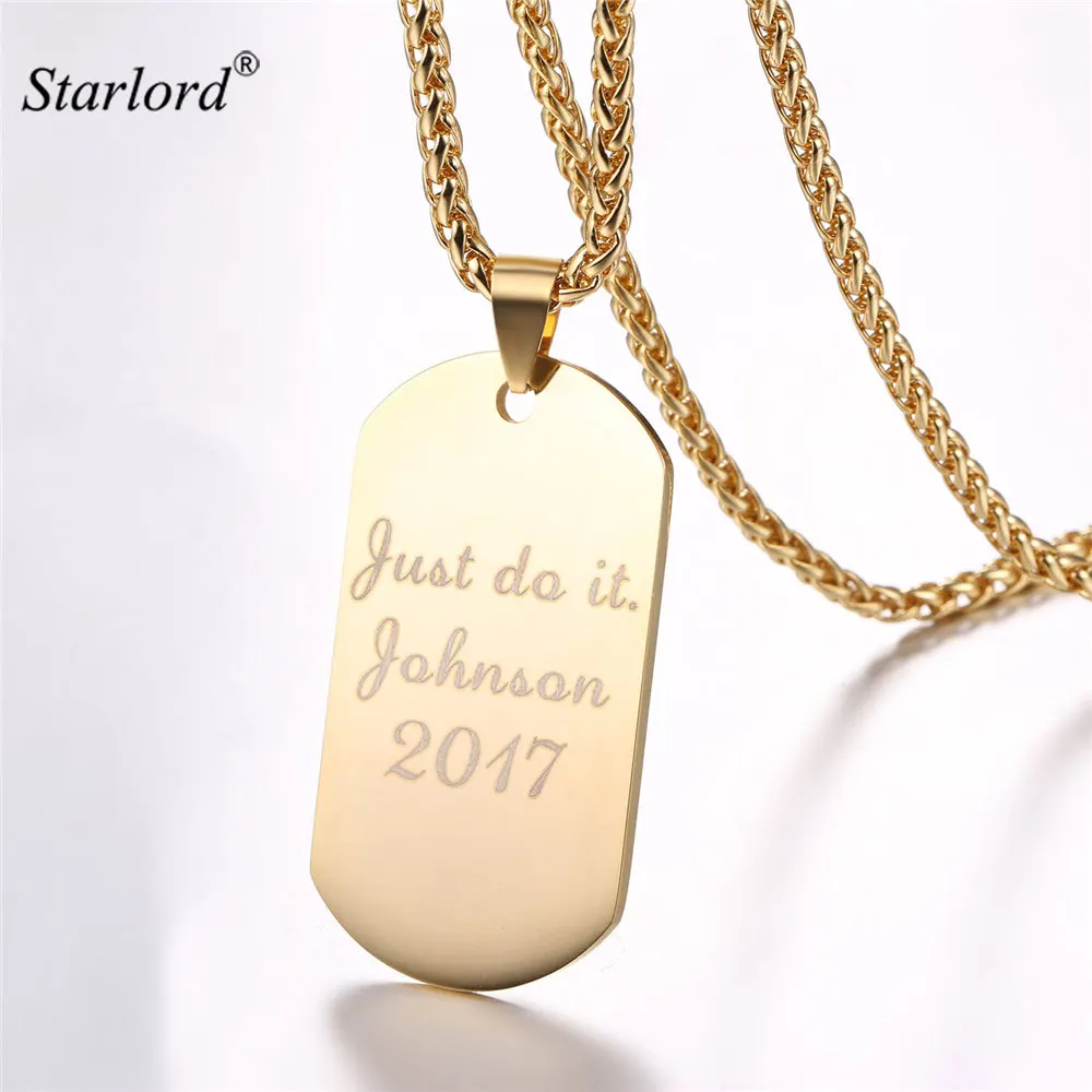 Starlord Custom Dog Tag Necklace& Engraved ID Customized Jewelry