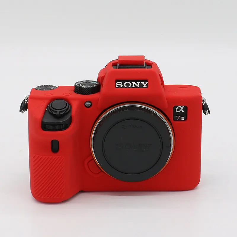 Силиконовая кожа брони чехол корпус протектор для sony A7 III/A7R III/A7M3 A7RM3/A9 ILCE-9/A7R IV A7RM4 камеры только - Цвет: A7III A7RIII Red