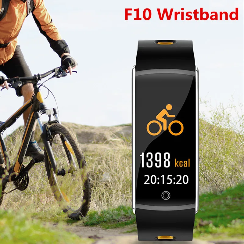 

F10 OLED Fitness Wristband Bluetooth Smart Band Bracelet IP68 Waterproof Heart Rate Monitor Smartband For Android IOS