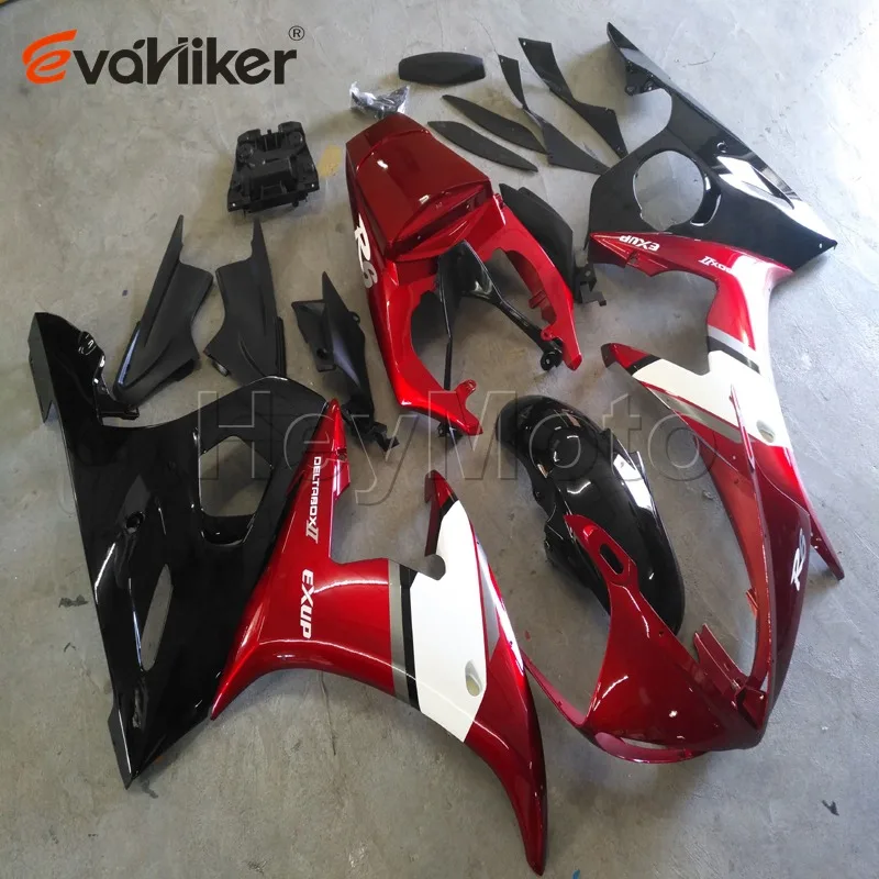 На заказ+ капот мотоцикла для YZF-R6 2003-2004 2005 YZF R6 03 04 05 Черный Белый ABS обтекатель обтекателя двигателя - Цвет: G
