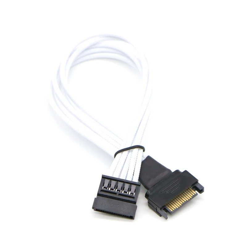 

Muticolor Color Single Sleeved Sata 15Pin Male to Female Power Extension Cable.