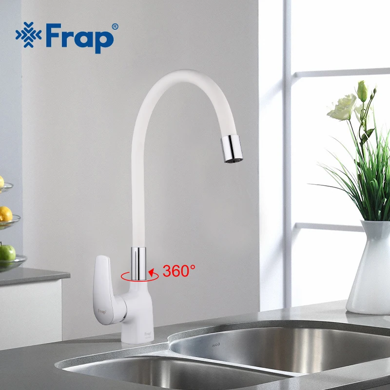 

Frap New White Silica Gel Nose Any Direction Kitchen Faucet Cold and Hot Water Mixer Torneira Tap Faucets Cozinha Crane F4453-03