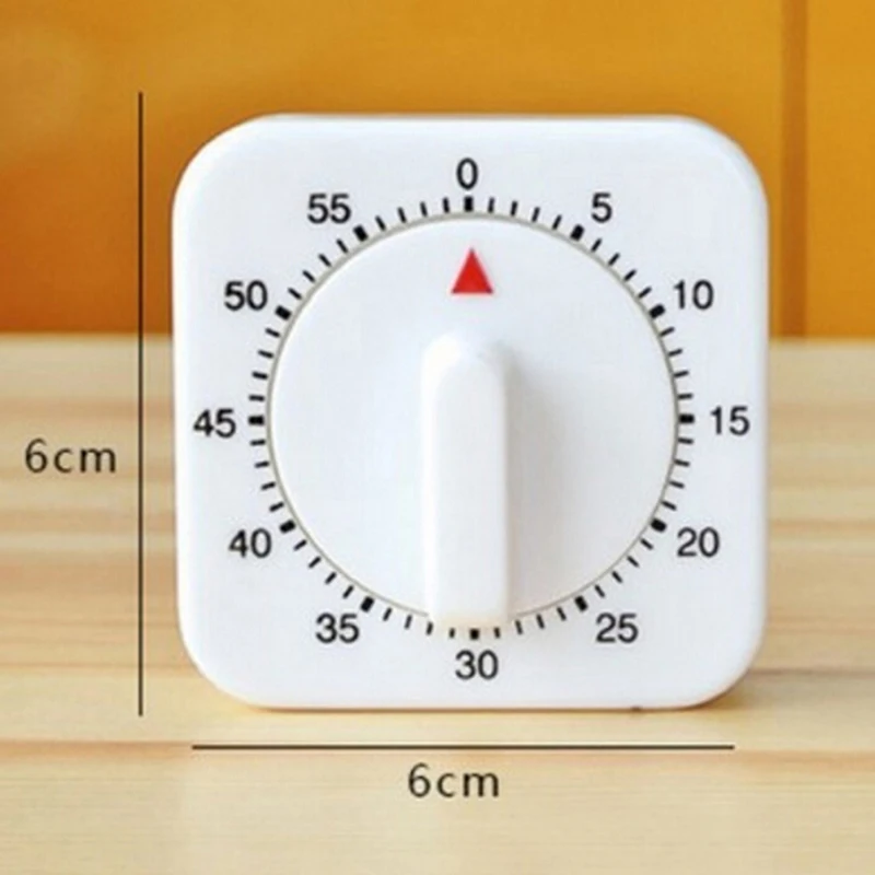Портативный 60 минут белый квадрат механический таймер кухонный таймер отсчет вниз Будильник Напоминание домашние Инструменты для выпечки