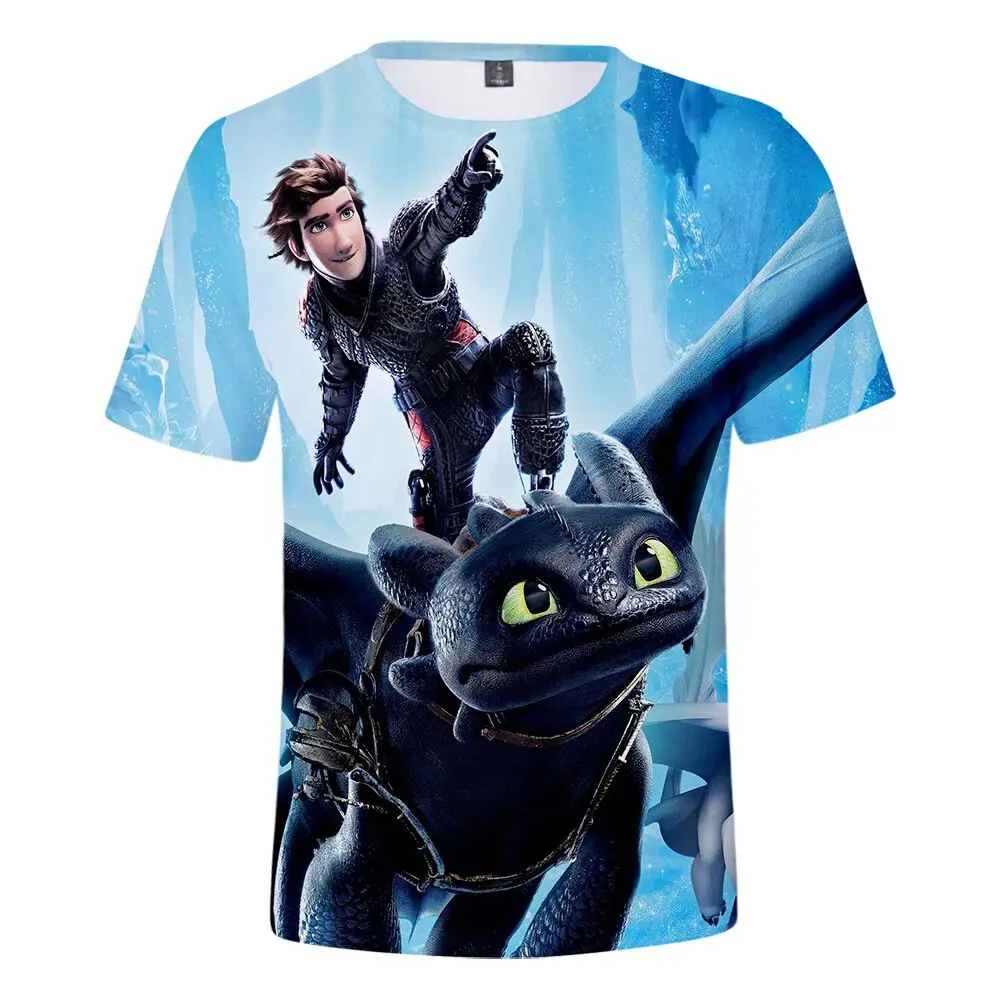 

Boys How To Train Your Dragon 3 t shirts Summer Kids T-shirt Cartoon 3D Print T shirt Boys Tees Boys Girls Tops children Clothes