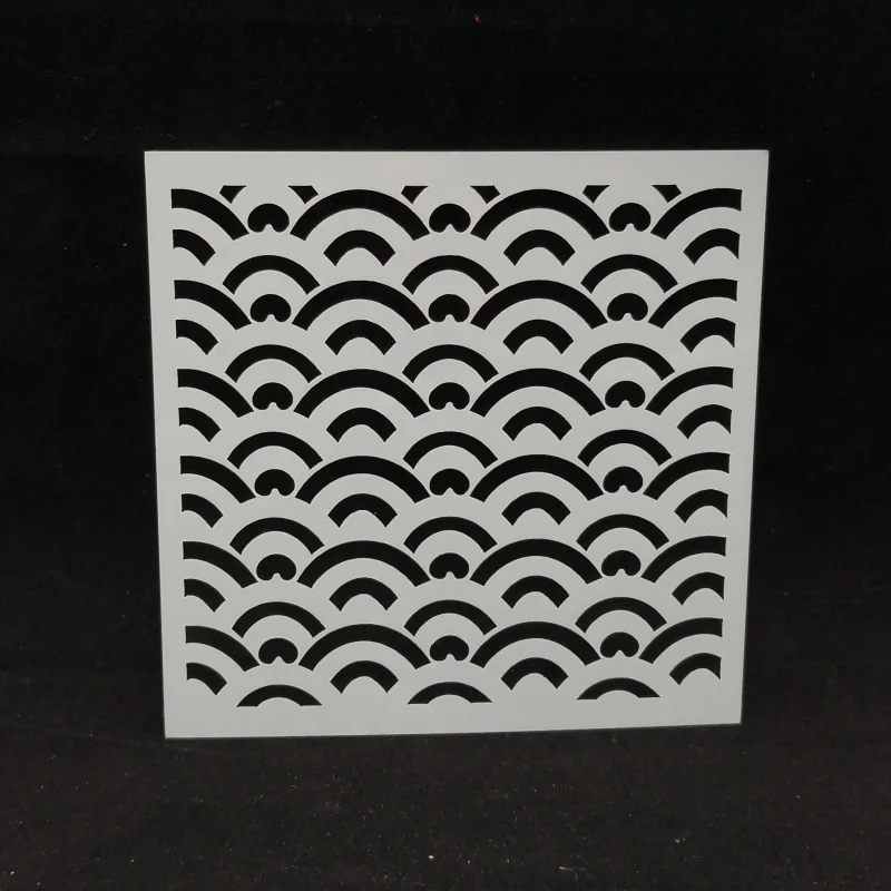 

13*13 Sea wave Layering Stencils for Diy scrapbook/photo album Decorative Embossing coloring,painting stencil,home decor