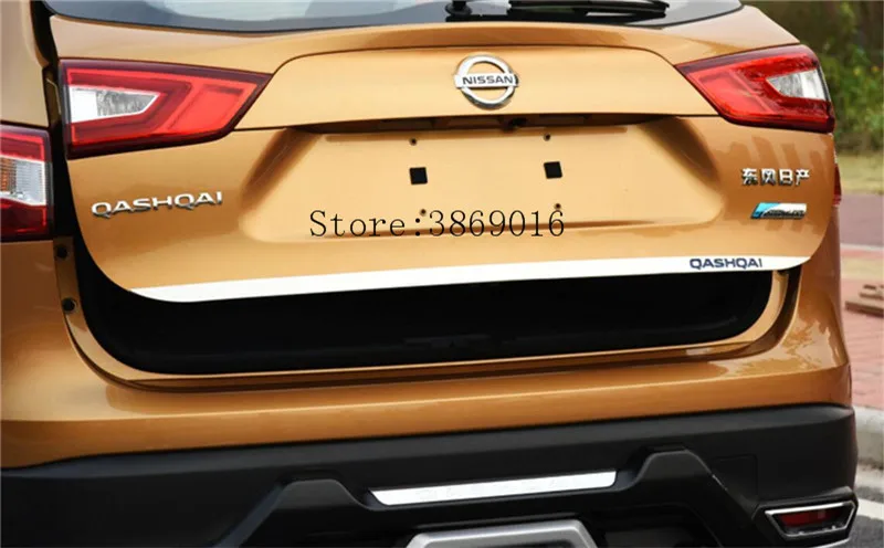 Подходит для Nissan Qashqai j11- задняя дверь Стикеры Нержавеющая сталь задняя дверь багажника отделкой автомобиля Средства для укладки волос