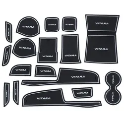 

17pcs Sticker Accessories Interior Door Auto Car Accessories  Rubber Non-slip Cup Mat Holder Gate Slot Pad for Suzuki Vitara