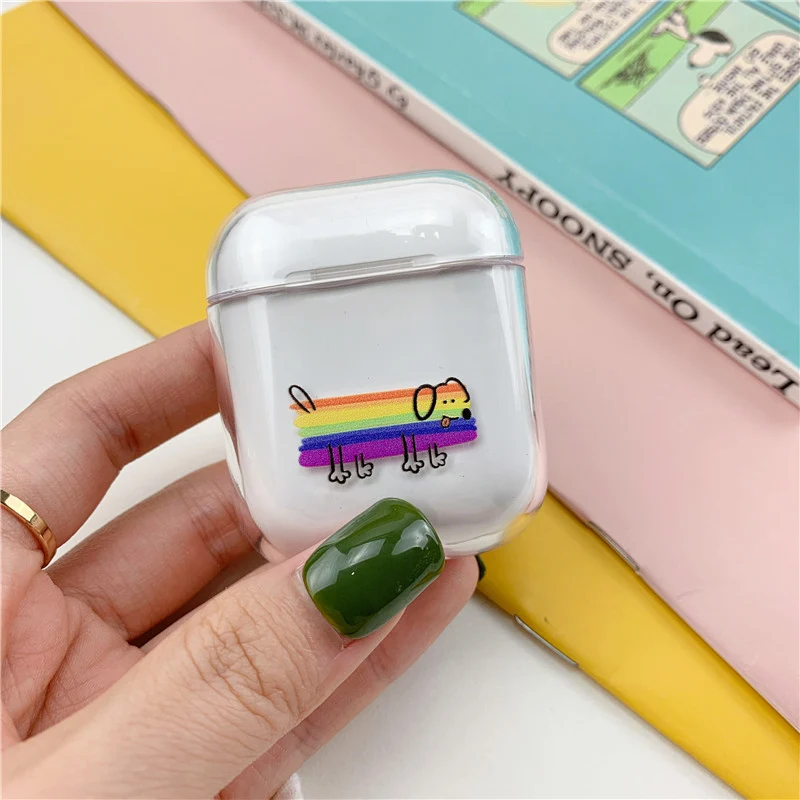 Case For Airpods Cute Pattern Transparent hard Cases For AirPods Case Protective Cover Cartoon Bluetooth Wireless Earphone Case