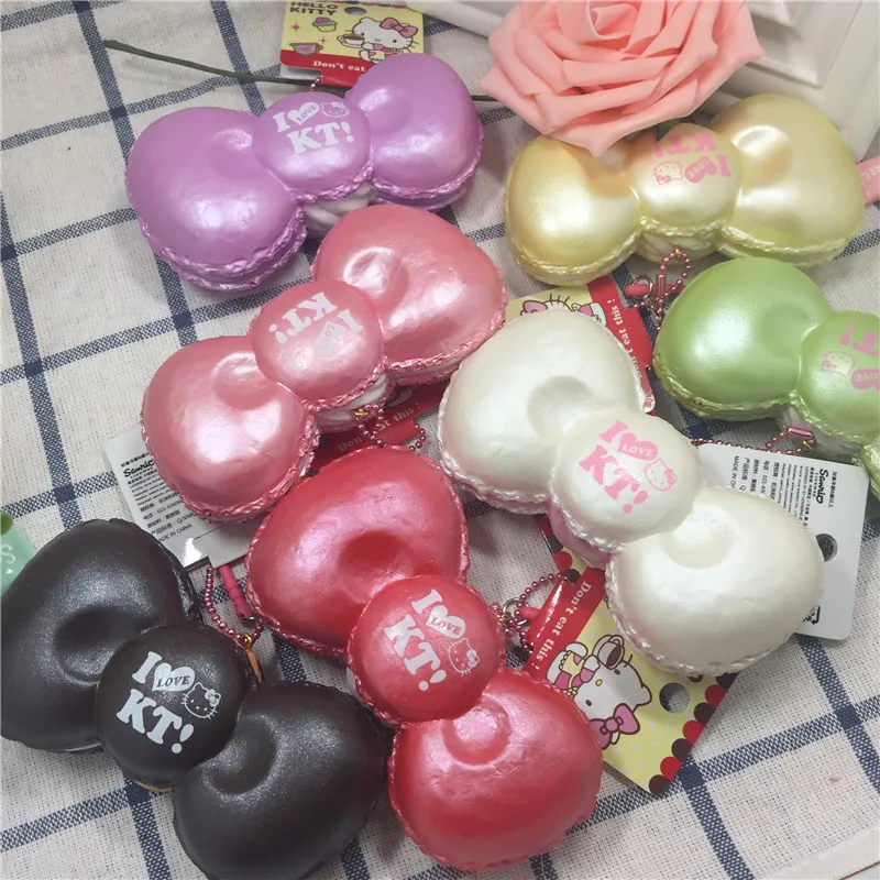slow rising hello kitty bow squishy wholesales 14pcs lot New kuwaii squishy toys Licensed charm jumbo