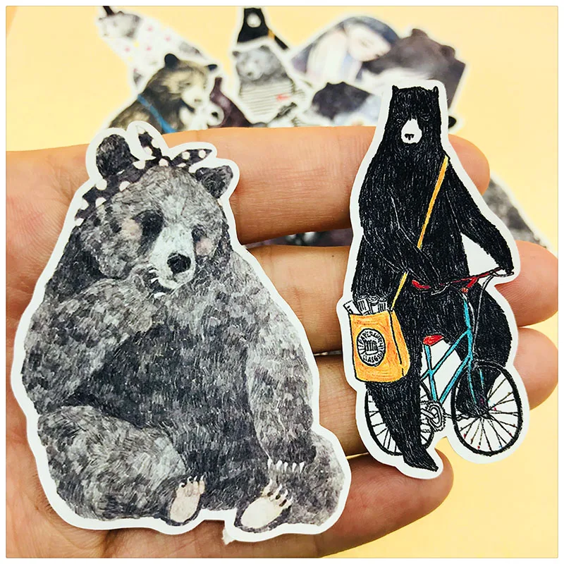 

Creative Cartoon Bear Animal Stickers DIY Scrapbook Album Diary Card Making Gifts Happy Plan Decoration Stickers