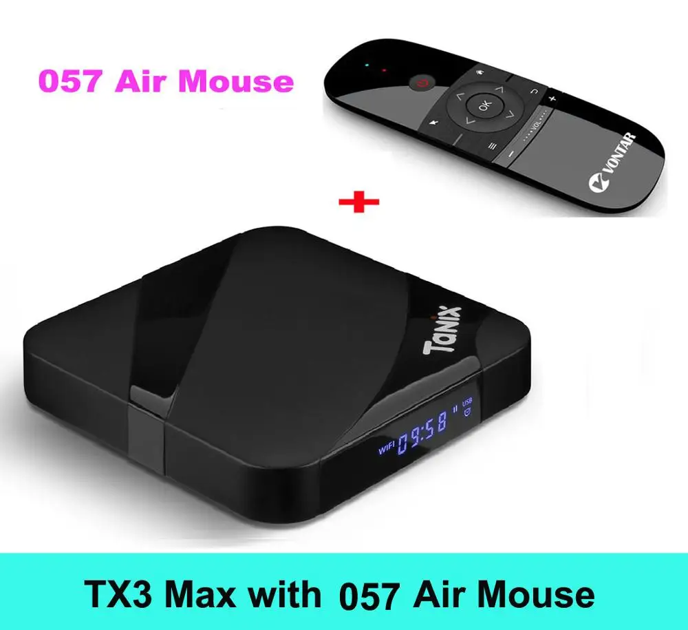 VONTAR Tanix TX3 MAX Smart tv BOX Android 7,1 2 Гб 16 Гб BT4.1 четырехъядерный процессор Amlogic S905W H.265 4K 2,4 ГГц WiFi ТВ плеер - Цвет: 2G16G 057 Air Mouse