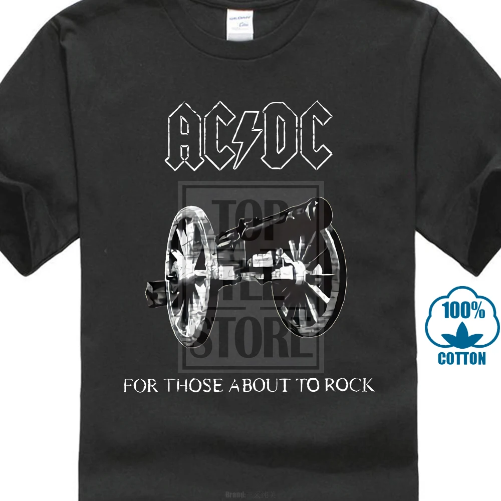 Группа acdc для тех о рок футболка для мужчин S - Цвет: Черный