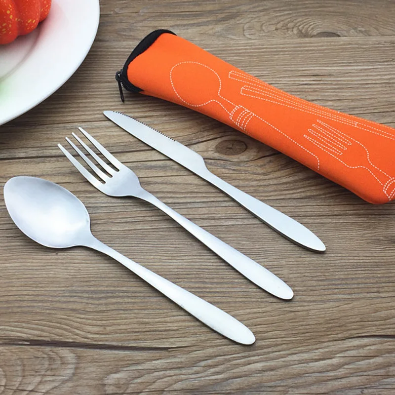 

50set Portable Mini Tableware Set outdoor Tool Folding Cutlery Set with Spoon Fork Knives for Picnic Stainless Steel Talheres