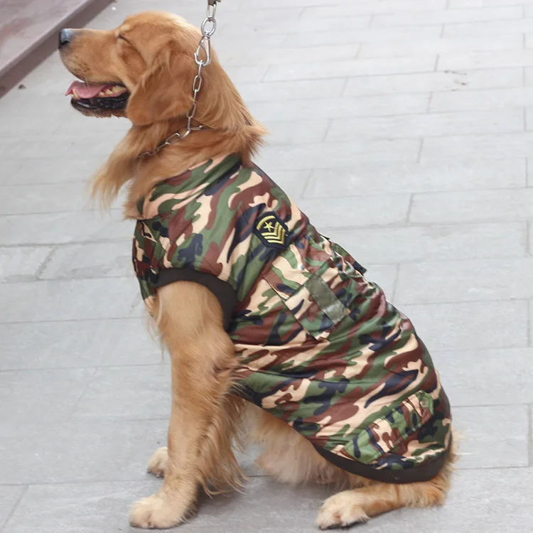 Camouflage army Big large dog cotton padded jacket coat clothing winter