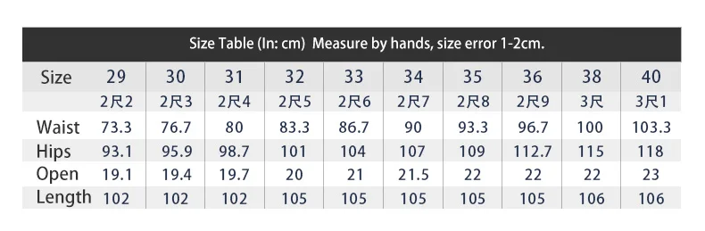 Size Table