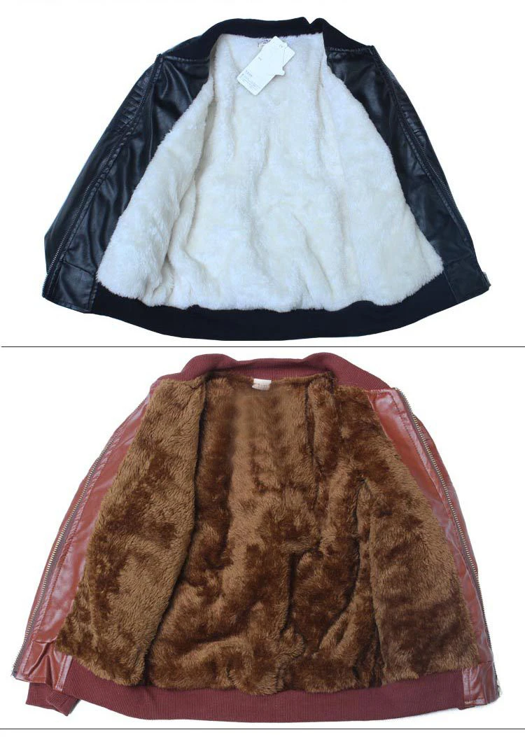 Зимняя кожаная куртка для мальчиков из искусственной кожи; Jaqueta de couro infantil; пальто для маленьких мальчиков; детская кожаная куртка; Sobretudo; детская одежда; casacos
