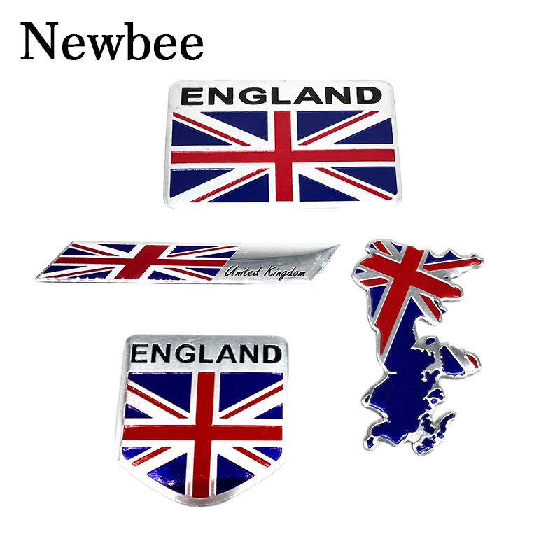 

Newbee Aluminum 3D England Flag Map Car Emblem Badge Sticker Decal For Harly Honda Renault Venturi Bugatti Amilcar Heuliez Ford