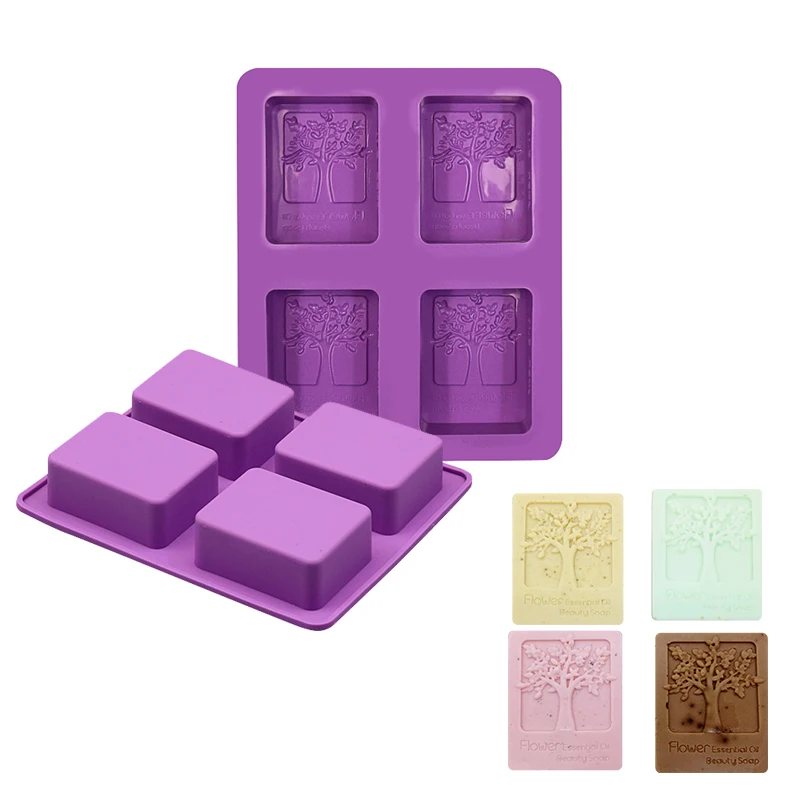 

Tree Shaped Rectangle Silicone Soap Mold Arts And Crafts Clay Chocolate Cake Mould Fondant Cake Decoration Baking Tools