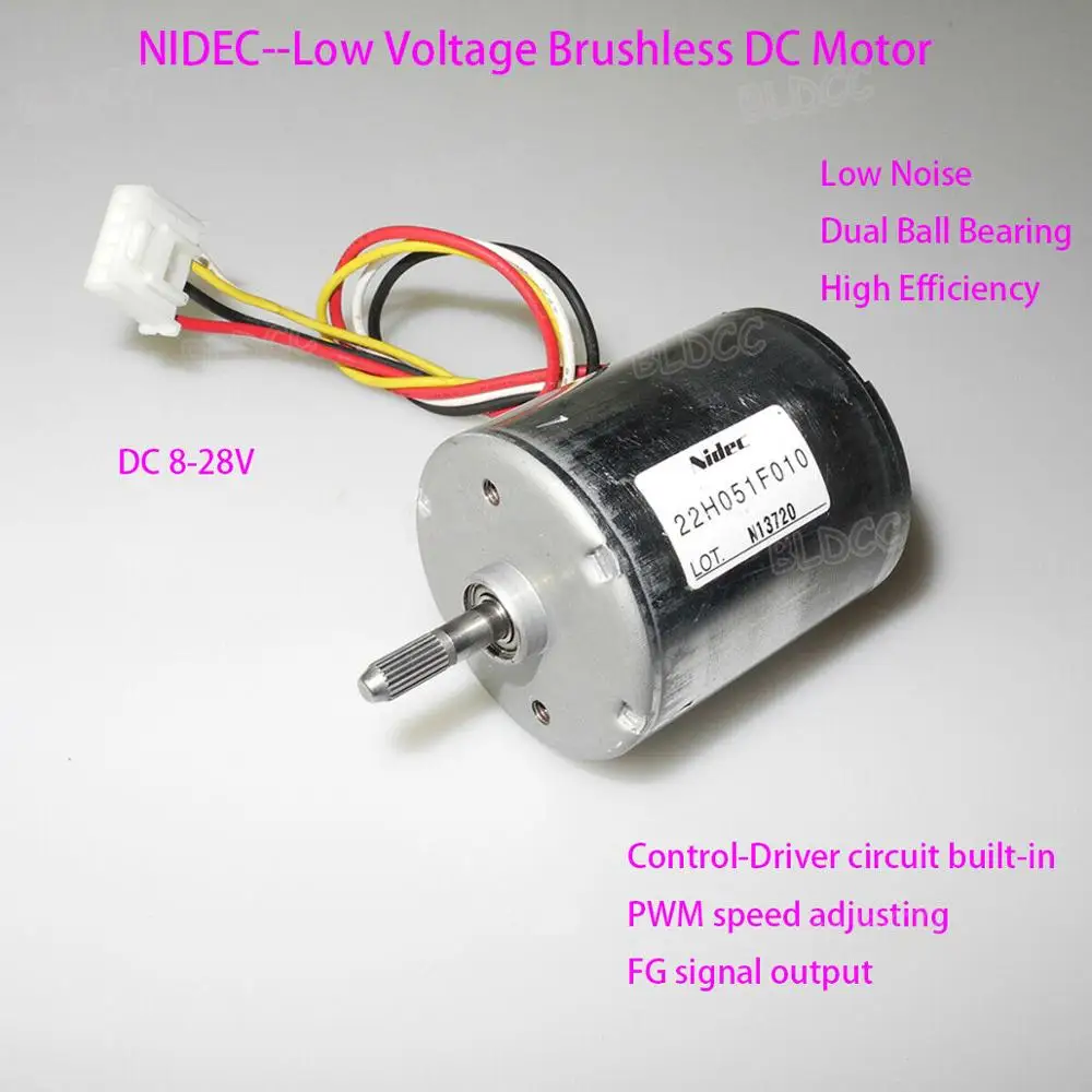 NIDEC 22H051F 12 V 24 V с бесщеточным двигателем постоянного тока мотор моментоемкий двойной подшипник ШИМ BLDC мотор