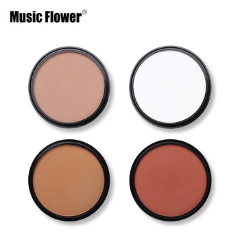 

Music Flower 4 Color Matte Bronzer Highlighter Contour Shading Powder Makeup 24H Waterproof Long Lasting 3D Face Compact Palette