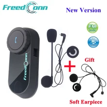 FreedConn мотоциклетный домофон Bluetooth шлем гарнитура T-COM FM 2 всадников BT переговорные Moto Intercomunicador+ мягкий микрофон