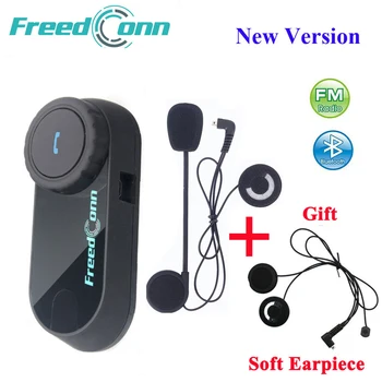 

FreedConn Motorcycle Intercom Bluetooth Helmet Headset T-COM FM 2 Riders BT Interphone Moto Intercomunicador+Soft Mic