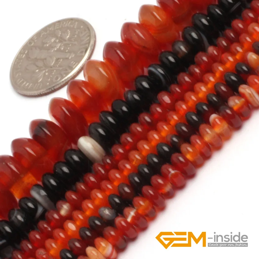 

Rondelle Spacer Sardonyx agat (Carnelian) Beads Natural Stone Beads For Jewelry Making beads Strand 15 Inch Wholesale !