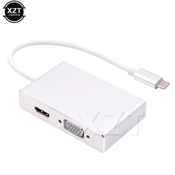 

1PCS mini 4 in1 Multi-function USB 3.1 Type C HDMI VGA DVI USB3.0 video Converter male to Female Adapter for Apple notebook