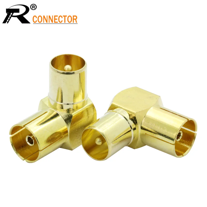

1PC Gold-plated DVB-T TV PAL Female to Male Right Angle RF Adapter Connector 90degree elbow TV male to TV female connector