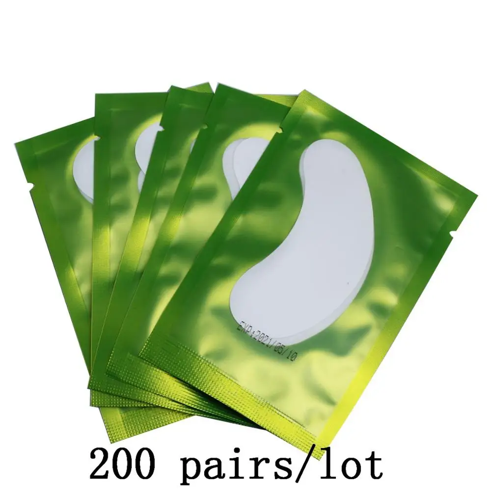 Наращивание ресниц Eyepads 25/50/75/100/200 пар/компл. патч наращивание ресниц под глазные Пластыри для наращивания ресниц Бумага Стик - Цвет: Green 200