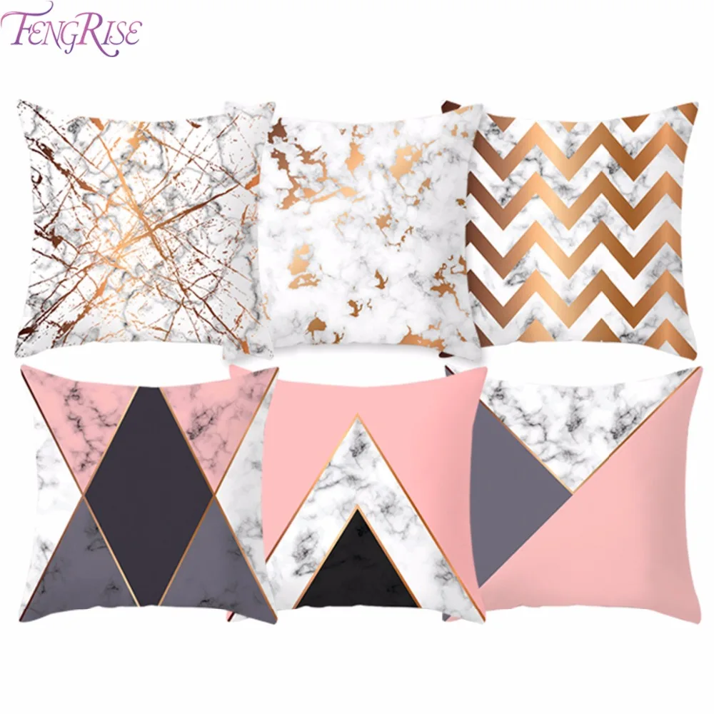 

FENGRIS Geometric Printed Christmas Cushion Cover Sofa Decorative Cushion Home Decor Pillow Case Living Room Seat Chair Cushion