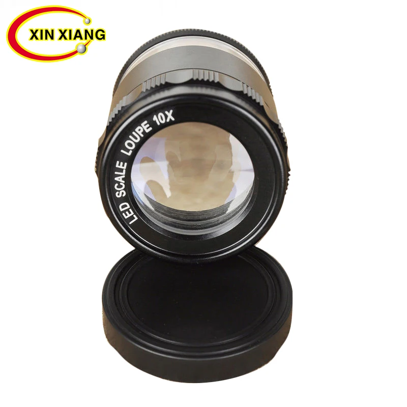 

8 LED Illuminated Magnifier With Illumination Optical Lens Magnifying Glass Magnifier 10X Zoom Loupe Scale Cylindrical Lupa