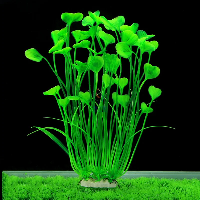 

Heart Shape Water Grass Artificial Aquarium Decoration Plants for Fish Tank Aquatic Ornament Landscape Height 40cm
