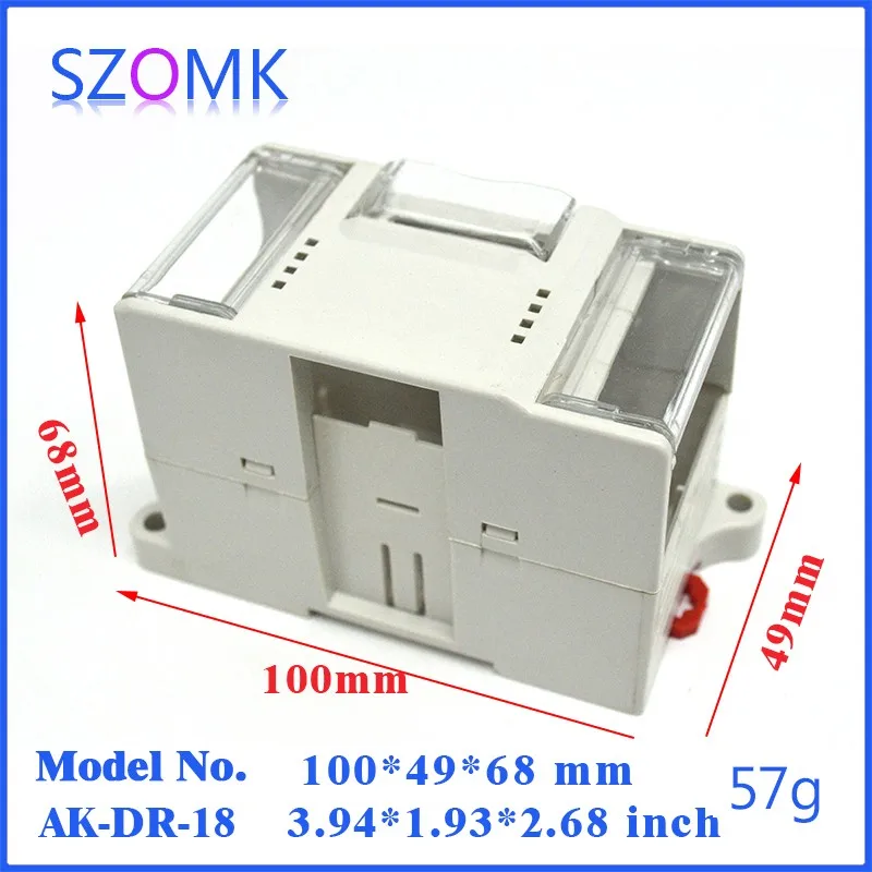 

4 pcs/lot enclosure din rail abs project housing plastic project box 110x50x65 mm din rail box