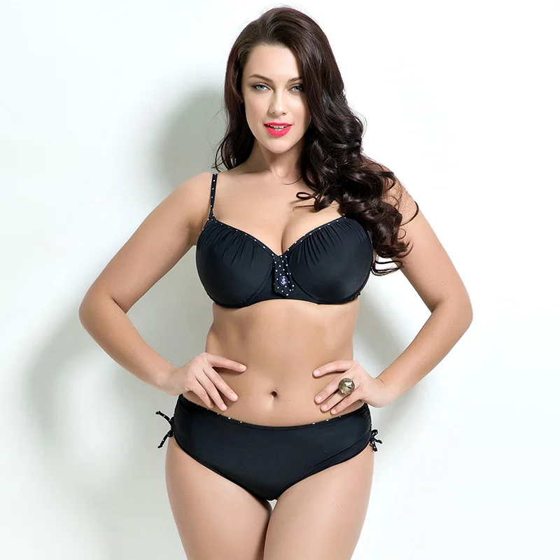 

2017 New Black Biquini Blue Bikini Sexy Women Push Up Plus Size Swimsuit Hot Female Swimwear F1684