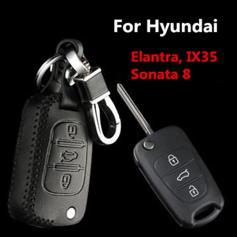 

Car key Cover for Hyundai key ring for Smart and Folded key for Hyundai IX25 IX35 Azera Veloster Verna Elantra Key
