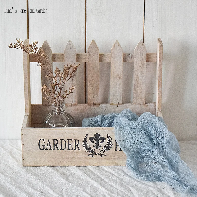 

fence design farmhouse decorative handmade shabby chic wooden planter box