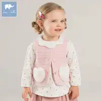 DBZ8058 dave bella autumn baby girls sleeveless lovely coat children high quality coat kids lolita vest 1 pc