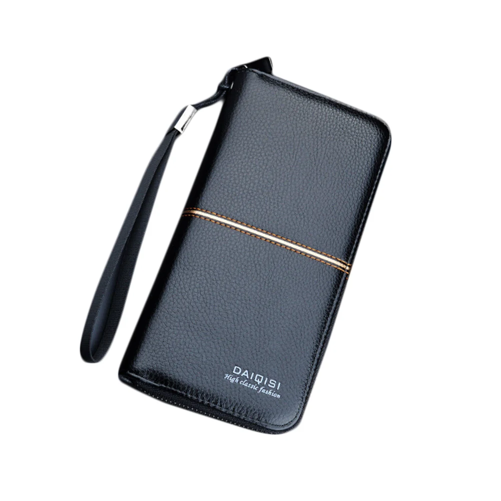 

2018 Luxury Brand Men Wallets Long Men Purse Wallet Male Clutch Leather Zipper Wallet Men Business Male Wallet Coin